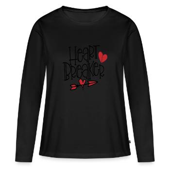Love cadeau Saint Valentin - T-shirt manches longues Premium bio Femme - noir - Devant - Julia (174cm)