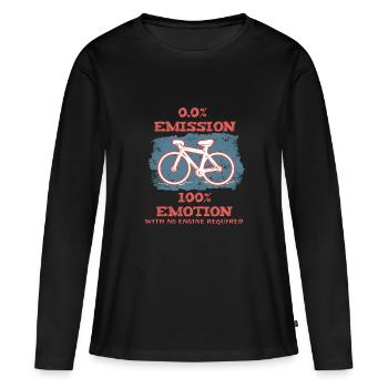 Vélo Radel écologique emission émotion cadeau - T-shirt manches longues Premium bio Femme - noir - Devant - Julia (174cm)