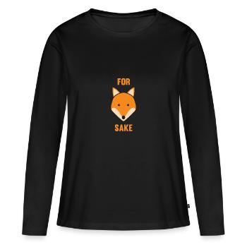 Pour le saké de renard - T-shirt manches longues Premium bio Femme - noir - Devant - Julia (174cm)