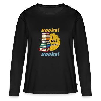 Les lecteurs de bibliothèque bibliothécaire livre de bouquin - T-shirt manches longues Premium bio Femme - noir - Devant - Julia (174cm)