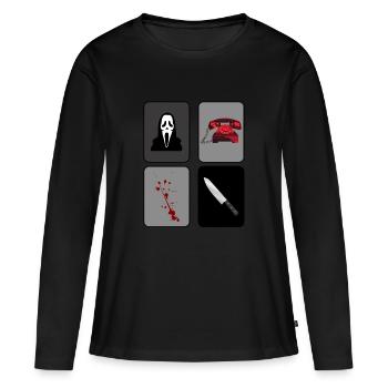 cri - T-shirt manches longues Premium bio Femme - noir - Devant - Julia (174cm)