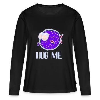 Poisson poisson sphérique Poissons - T-shirt manches longues Premium bio Femme - noir - Devant - Julia (174cm)