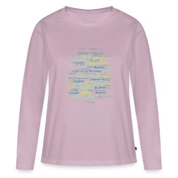 Rueda de Casino Dance Cuban Salsa - Frauen Premium Bio Langarmshirt - Altrosa - Vorne - Julia (174cm)