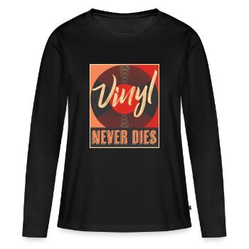 Disque Vinyle Album Album LP vit des disques de collection - T-shirt manches longues Premium bio Femme - noir - Devant - Julia (174cm)