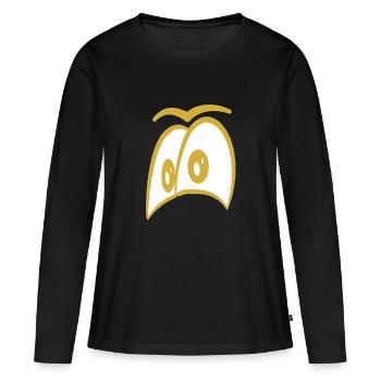 Oeil d'or - T-shirt manches longues Premium bio Femme - noir - Devant - Julia (174cm)