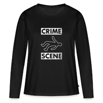 Scène de crime assassiner scène de crime crime - T-shirt manches longues Premium bio Femme - noir - Devant - Julia (174cm)