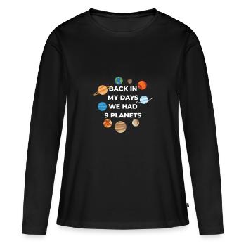 planètes - T-shirt manches longues Premium bio Femme - noir - Devant - Julia (174cm)
