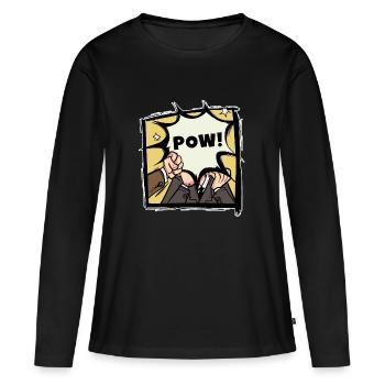 Pow Livre de BD Coup de coup de la bulle de bande dessinée cadeau - T-shirt manches longues Premium bio Femme - noir - Devant - Julia (174cm)