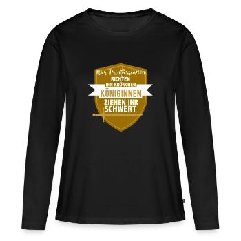 Queen gold strong woman mom power woman sword - Women's Premium Organic Long Sleeve Shirt - black - Front - Julia (174cm)