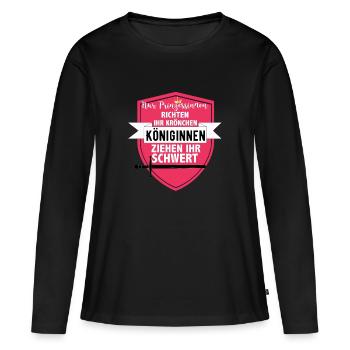 Königin starke Frau Mama Powerfrau Schwert - Frauen Premium Bio Langarmshirt - Schwarz - Vorne - Julia (174cm)