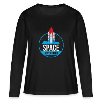 Cadeau d'aventure spatiale - T-shirt manches longues Premium bio Femme - noir - Devant - Julia (174cm)