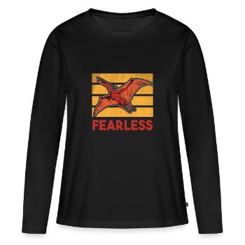 Pterosaur ptérodactyle dinosaure crétacé - T-shirt manches longues Premium bio Femme - noir - Devant - Julia (174cm)