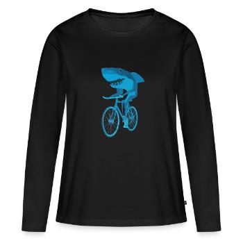 Roue cycliste Hai - T-shirt manches longues Premium bio Femme - noir - Devant - Julia (174cm)
