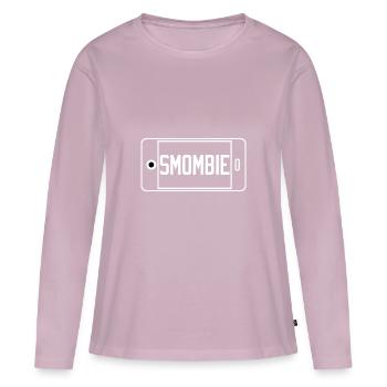 Smombie - T-shirt manches longues Premium bio Femme - rose poudré - Devant - Julia (174cm)