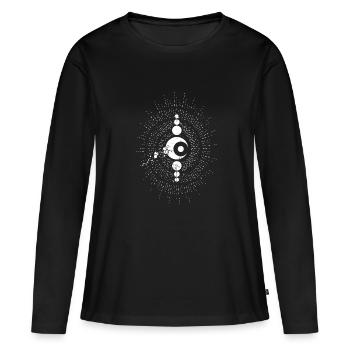Chaman rituel planète étoile blanc - T-shirt manches longues Premium bio Femme - noir - Devant - Julia (174cm)