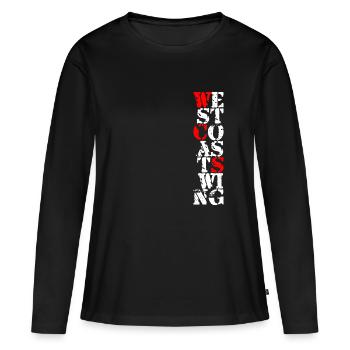 West Coast Swing Dance T-Shirt Geschenk - Frauen Premium Bio Langarmshirt - Schwarz - Vorne - Julia (174cm)
