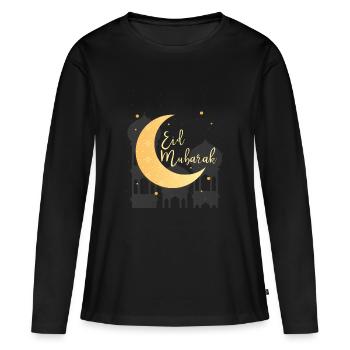 Ramadan Mubarak à jeun cadeau Islam Molsem - T-shirt manches longues Premium bio Femme - noir - Devant - Julia (174cm)