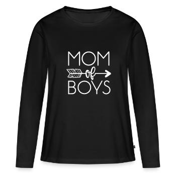 Maman de mamans cadeau blanche maman - T-shirt manches longues Premium bio Femme - noir - Devant - Julia (174cm)