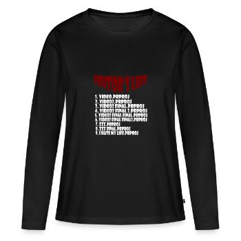Editor Leben - Frauen Premium Bio Langarmshirt - Schwarz - Vorne - Julia (174cm)
