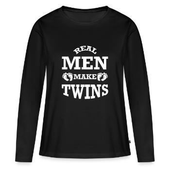 Zwillinge - Frauen Premium Bio Langarmshirt - Schwarz - Vorne - Julia (174cm)