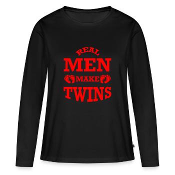 Zwillinge - Frauen Premium Bio Langarmshirt - Schwarz - Vorne - Julia (174cm)