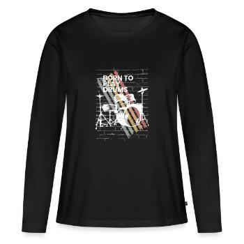 Batterie Cadeau Batteur Percussions - T-shirt manches longues Premium bio Femme - noir - Devant - Julia (174cm)