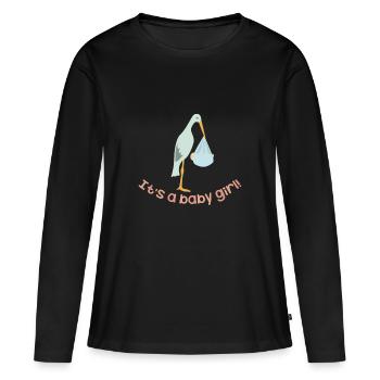 IT'SA BABY GIRL! - Women's Premium Organic Long Sleeve Shirt - black - Front - Julia (174cm)