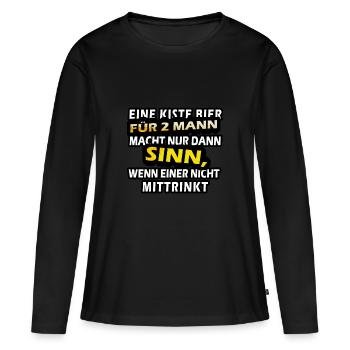 Une boîte de bière pour 2 hommes - T-shirt manches longues Premium bio Femme - noir - Devant - Julia (174cm)