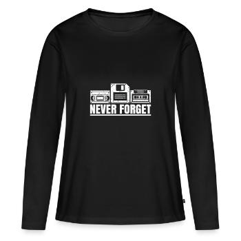 Ne jamais oublier la cartouche de disquette vidéo - T-shirt manches longues Premium bio Femme - noir - Devant - Julia (174cm)
