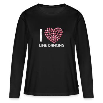 Linedance - Linedancer - Country Heart - J'aime - T-shirt manches longues Premium bio Femme - noir - Devant - Julia (174cm)