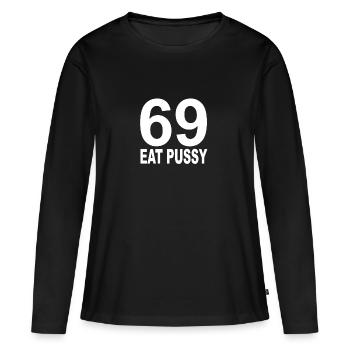 Manger la chatte 69 Position sexuelle Sexualité sexy Lesbienne - T-shirt manches longues Premium bio Femme - noir - Devant - Julia (174cm)