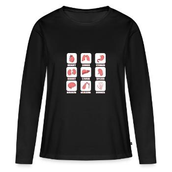Orgues Intestins Intestin Docteur Médecins Cadeau - T-shirt manches longues Premium bio Femme - noir - Devant - Julia (174cm)