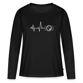 Fotograf Spiegelreflexkamera - Frauen Premium Bio Langarmshirt - Schwarz - Vorne - Julia (174cm)