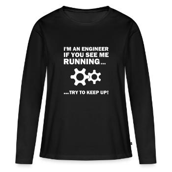 Ingenieur T-Shirt Maschinenbau Elektrotechnik Idee - Frauen Premium Bio Langarmshirt - Schwarz - Vorne - Julia (174cm)