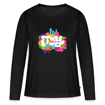 Tee-shirt joie amusement fou et joie - T-shirt manches longues Premium bio Femme - noir - Devant - Julia (174cm)