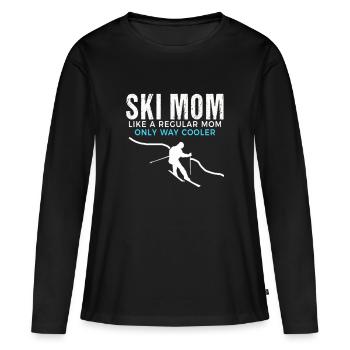 Ski Mom lustiges Geschenk für Mütter Skifahren - Frauen Premium Bio Langarmshirt - Schwarz - Vorne - Julia (174cm)