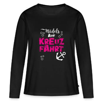 Kreuzfahrt Mädels Anker Spruch Geschenk Anker - Frauen Premium Bio Langarmshirt - Schwarz - Vorne - Julia (174cm)