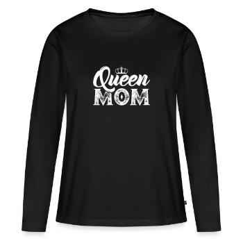 Queen Mom Best Mothers Gift - Women's Premium Organic Long Sleeve Shirt - black - Front - Julia (174cm)