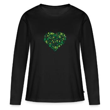 Environment - Environmental Protection - Women's Premium Organic Long Sleeve Shirt - black - Front - Julia (174cm)