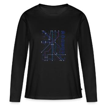 Métro de Londres - T-shirt manches longues Premium bio Femme - noir - Devant - Julia (174cm)