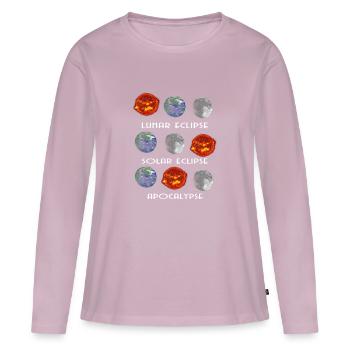 Lunar Eclipse Solar Eclipse Apocalypse - Frauen Premium Bio Langarmshirt - Altrosa - Vorne - Julia (174cm)