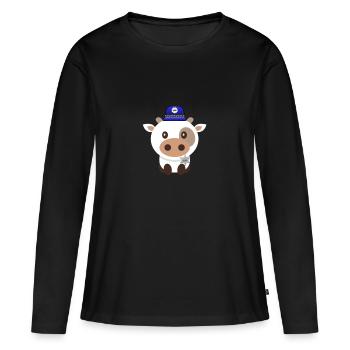 Polizei Kuh Sheriff Kuh Polizei-Tiere Cops - Frauen Premium Bio Langarmshirt - Schwarz - Vorne - Julia (174cm)