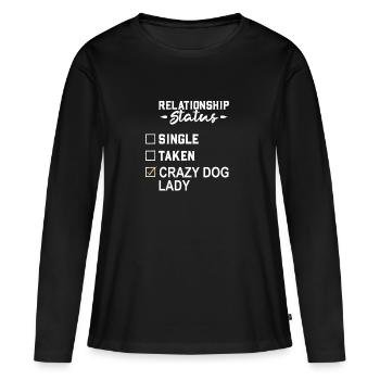 Drôle Chien Dire Crazy Dog Lady Gift - T-shirt manches longues Premium bio Femme - noir - Devant - Julia (174cm)