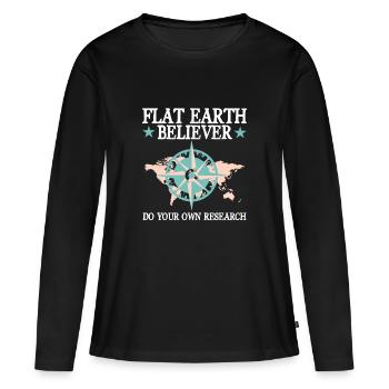 Terre plate Terre plate - T-shirt manches longues Premium bio Femme - noir - Devant - Julia (174cm)