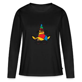 Mon premier jour d'école - T-shirt manches longues Premium bio Femme - noir - Devant - Julia (174cm)