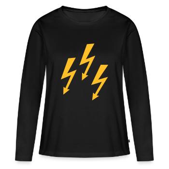 Blitz - Frauen Premium Bio Langarmshirt - Schwarz - Vorne - Julia (174cm)