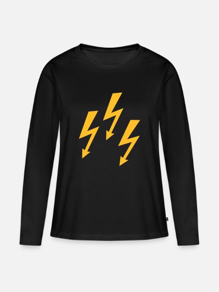 Blitz - Frauen Premium Bio Langarmshirt - Schwarz