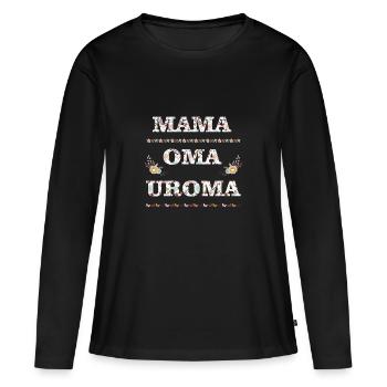 Mama Oma Uroma Jackpot - Frauen Premium Bio Langarmshirt - Schwarz - Vorne - Julia (174cm)