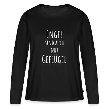 Engel - Frauen Premium Bio Langarmshirt - Schwarz - Vorne - Julia (174cm)