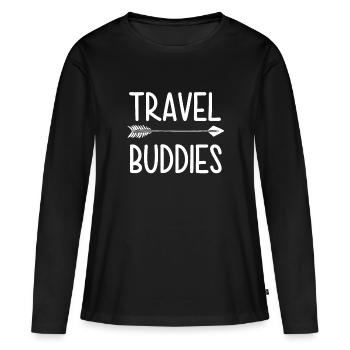 Travel Buddies - T-shirt manches longues Premium bio Femme - noir - Devant - Julia (174cm)